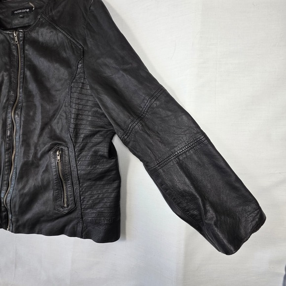 Wilsons Leather Genuine Black Motorcycle Jacket Womens Plus 3X Goth Biker - Picture 9 of 16